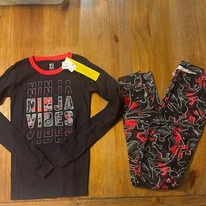 NWT The Children’s Place Ninja Vibes Pajama Set - Black and Red Size 14